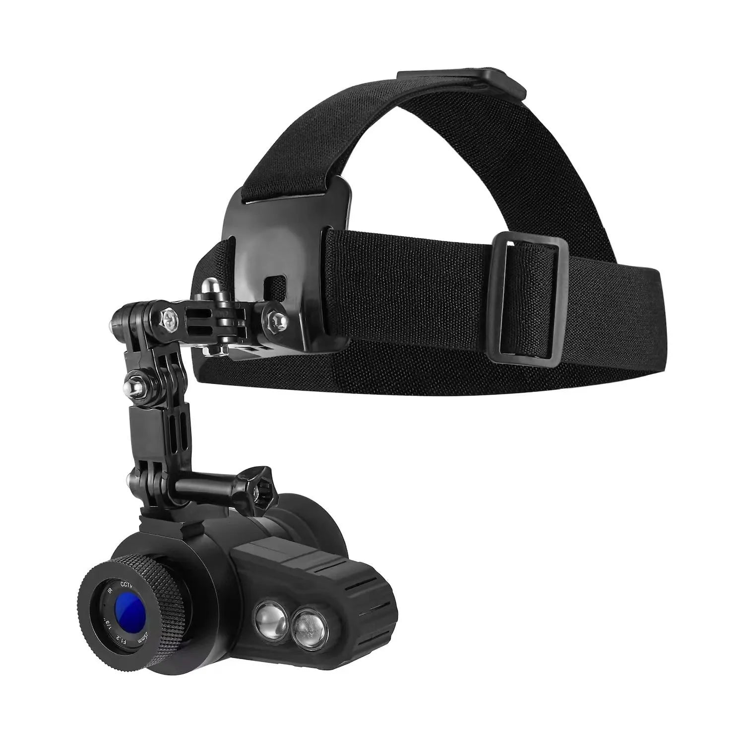 Head-mounted infrared monocular night vision telescope Model E with compact 11x11x6cm size