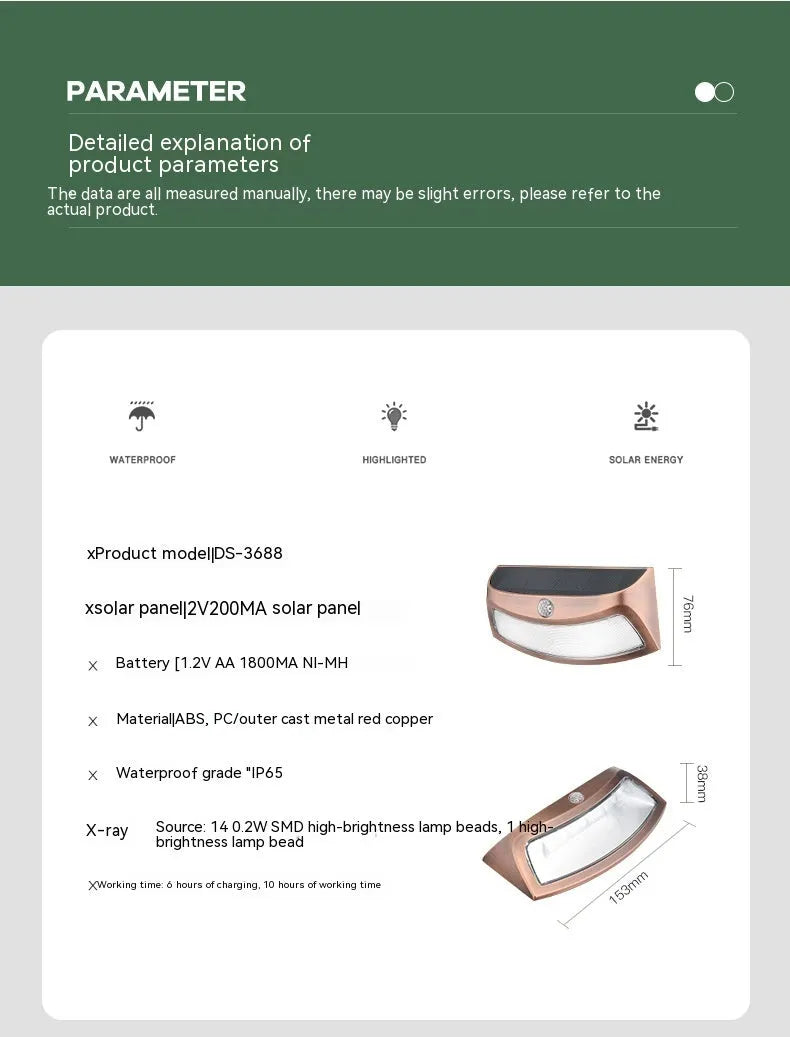Solar-powered outdoor wall lamp with smiling face design for garden or courtyard lighting.