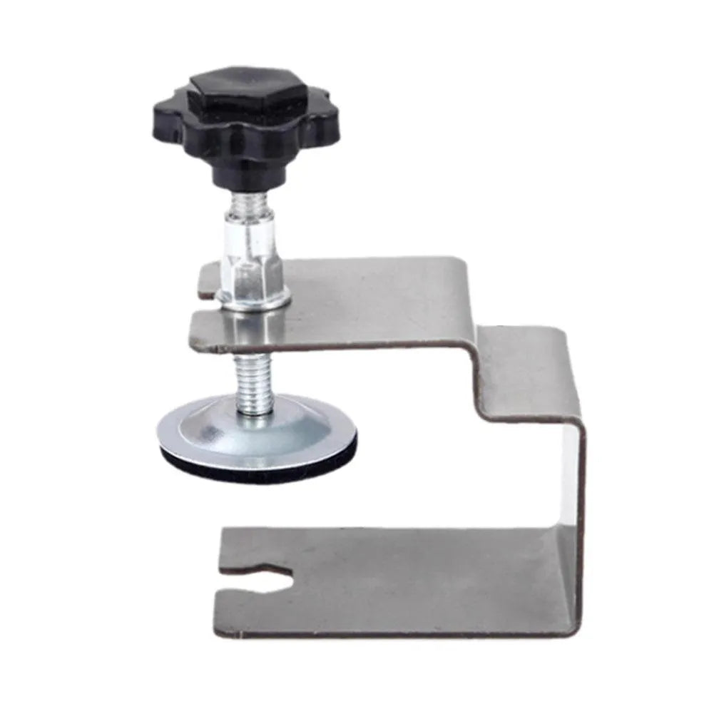 Stainless steel drawer panel fixing clip for cabinet and drawer assembly