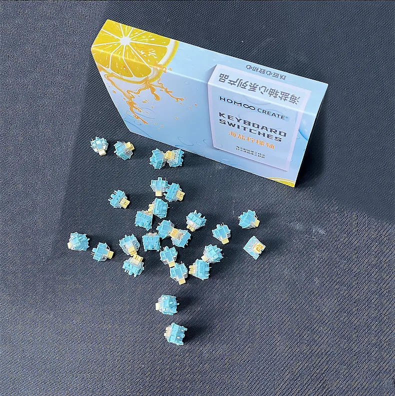 Tiger Mo Sea Salt Lemon PRO Mute linear mechanical keyboard switches set of 36 pieces