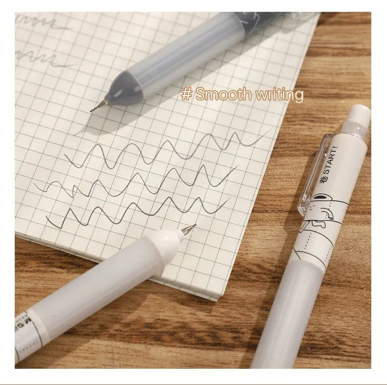 Black and white 0.5mm automatic pencils featuring a cloud grip design on the plastic barrel.