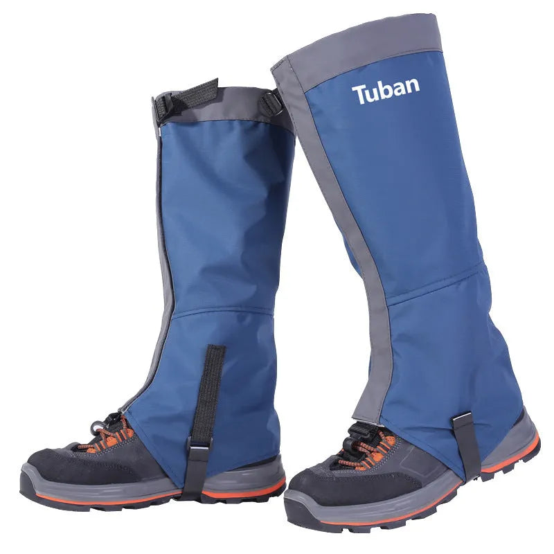 Outdoor snow kneepad made of 420D nylon fabric, waterproof and breathable, 3D draping design, available in black blue orange sizes L M