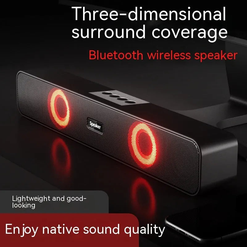 E91 Colourful Bluetooth Speaker with Light in black, portable design with USB power and built-in controls