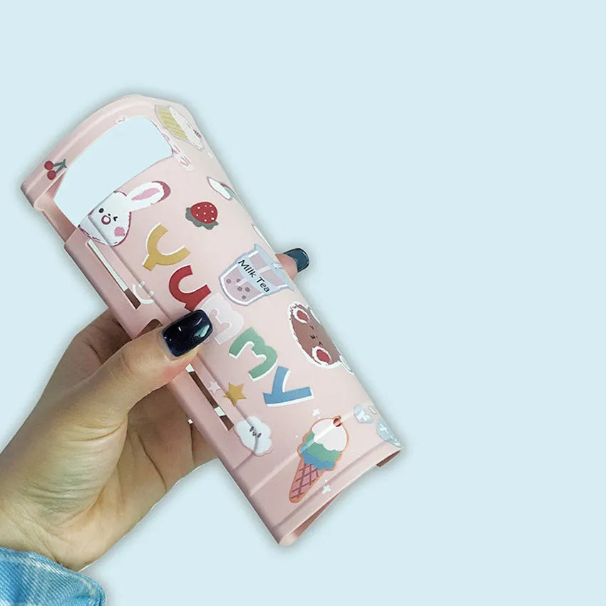 Nintendo Switch silicone protection case showing four colour pattern options and split-shell design