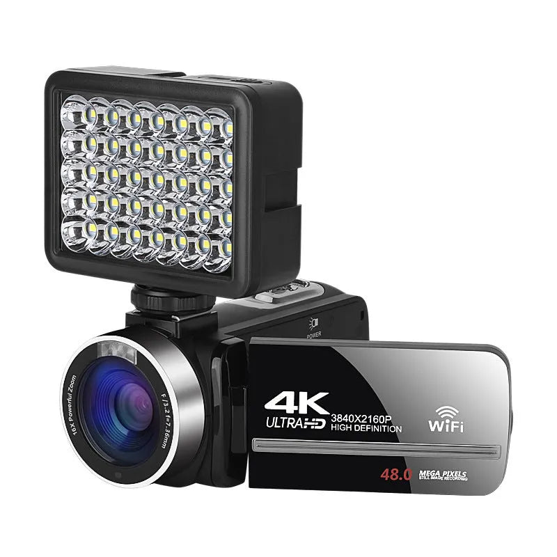 Black WIFI digital night vision camera with 3 inch LCD screen and 37mm lens mount