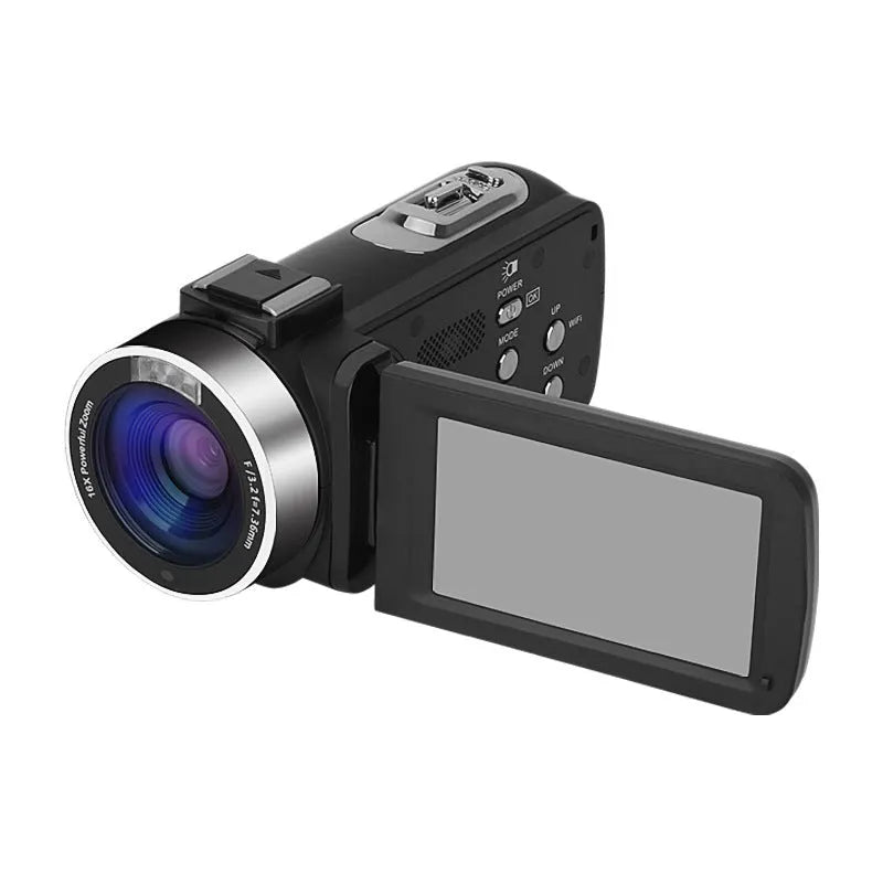 Black WIFI digital night vision camera with 3 inch LCD screen and 37mm lens mount