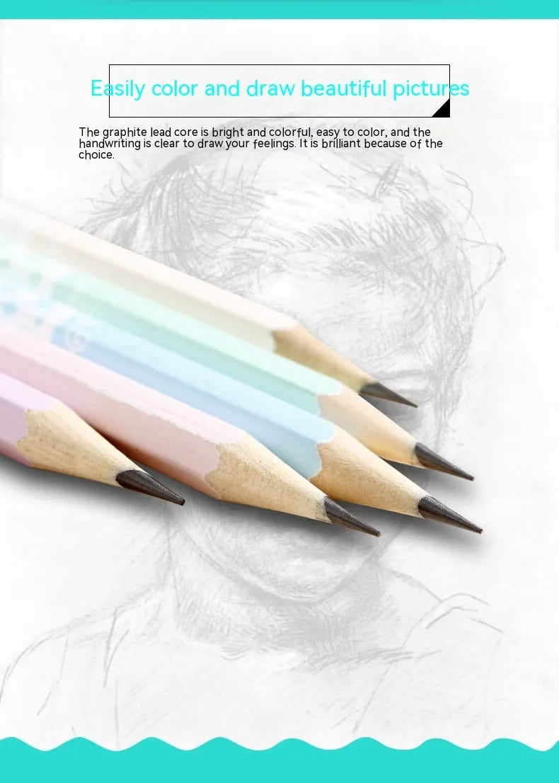 Basswood thermal transfer pencil with hexagonal six-angle design, 50-piece barrel packaging