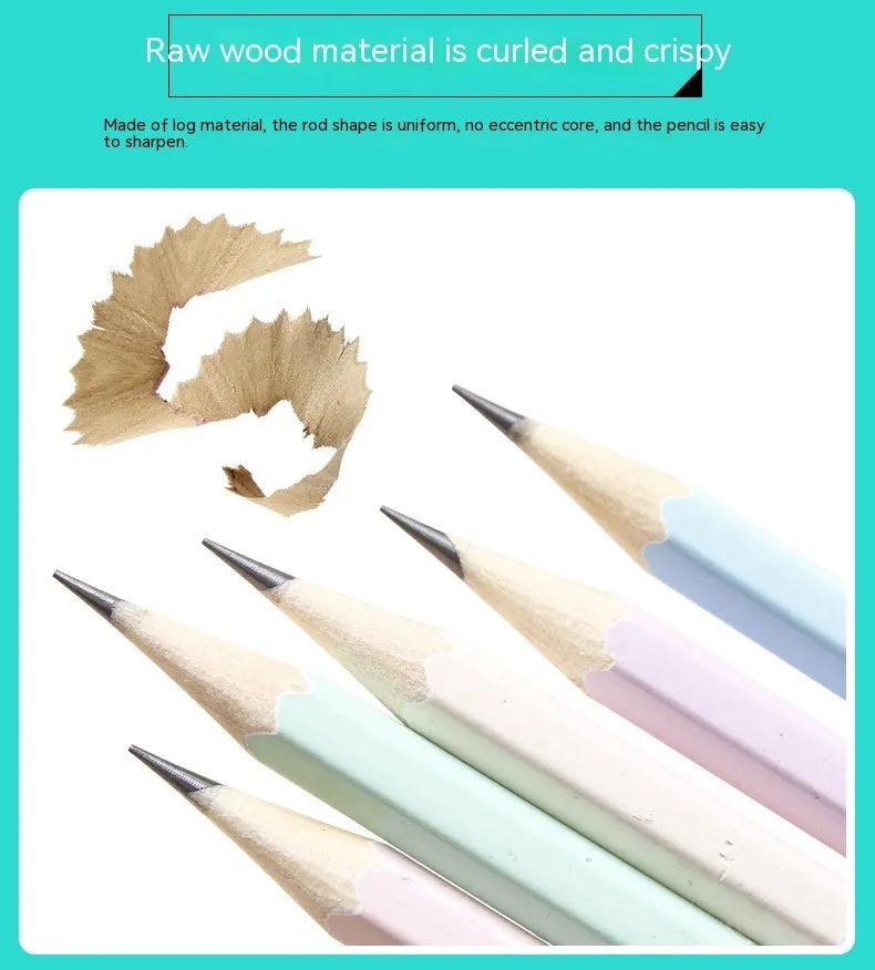 Basswood thermal transfer pencil with hexagonal six-angle design, 50-piece barrel packaging