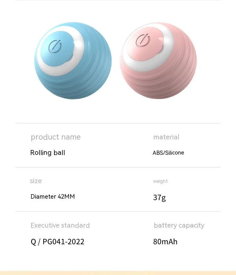 Blue automatic moving bouncing rolling ball smart cat toy for indoor cats with rechargeable design