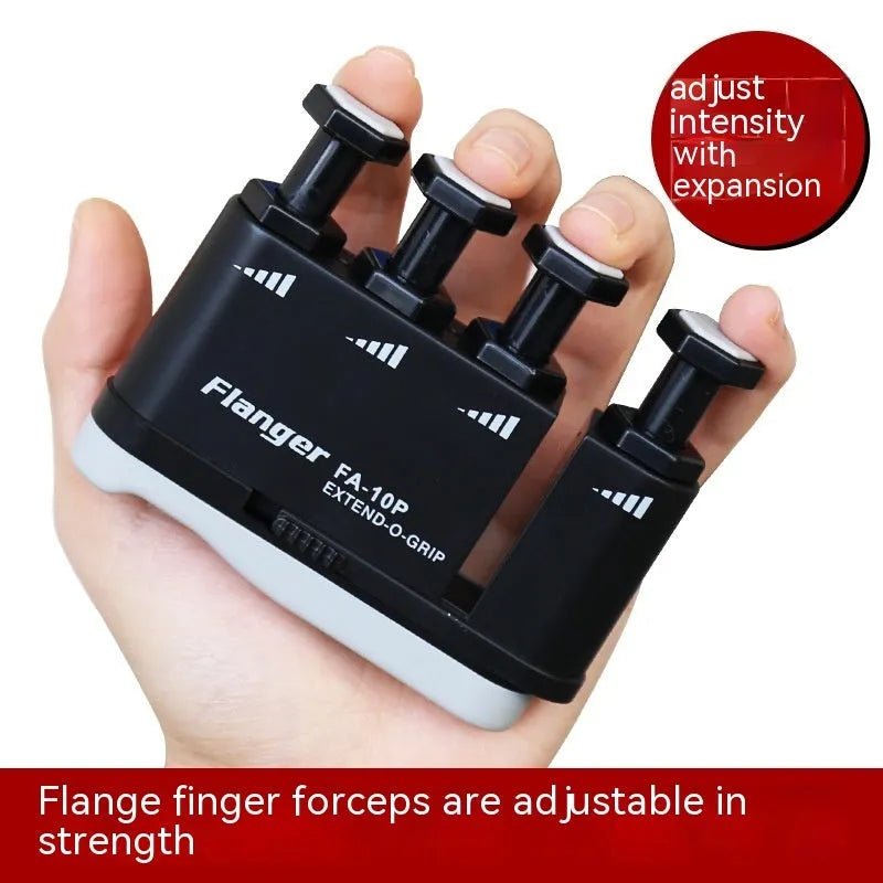 Plastic finger practice apparatus 80x72x30mm in black with adjustable strength 2.5-6 pounds