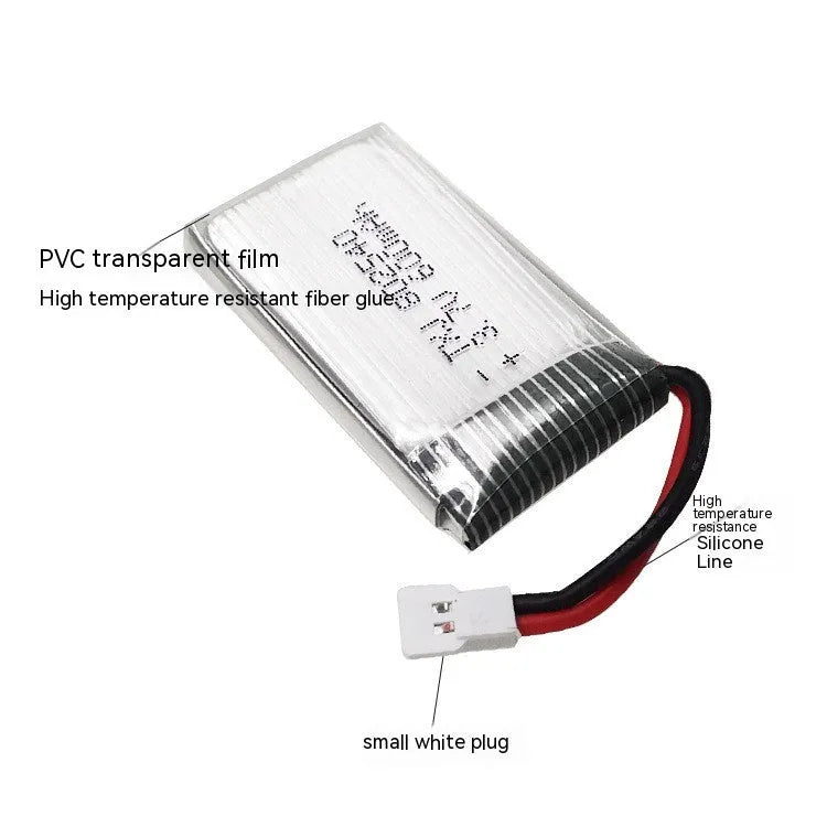 37V 600mAh lithium polymer UAV battery with protection board and small white head plug
