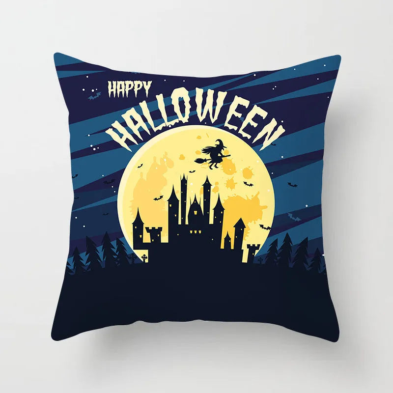 Halloween pillowcase 45x45cm in peach skin fabric with modern simple square design for living room cushion
