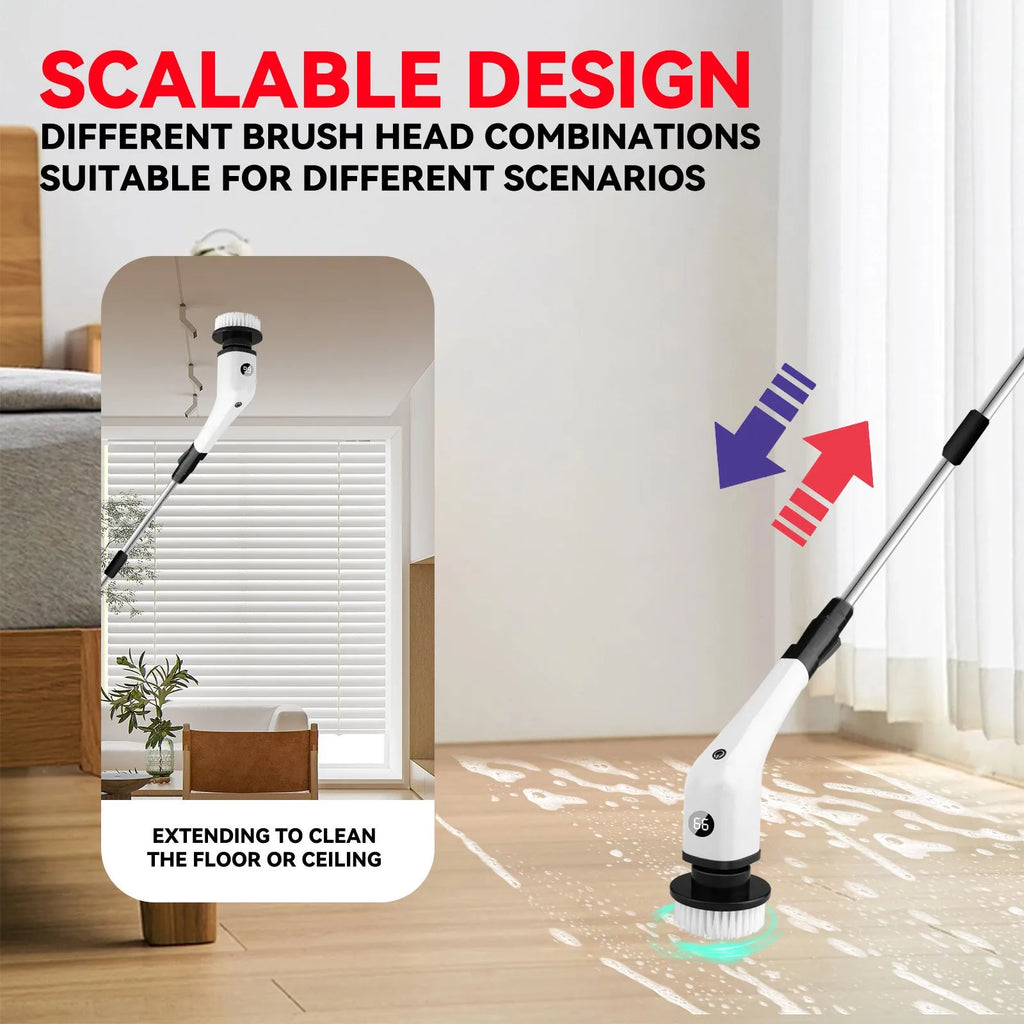 Electric cleaning brush 75W 7-in-1 multi-functional for toilet and bathroom in white colour