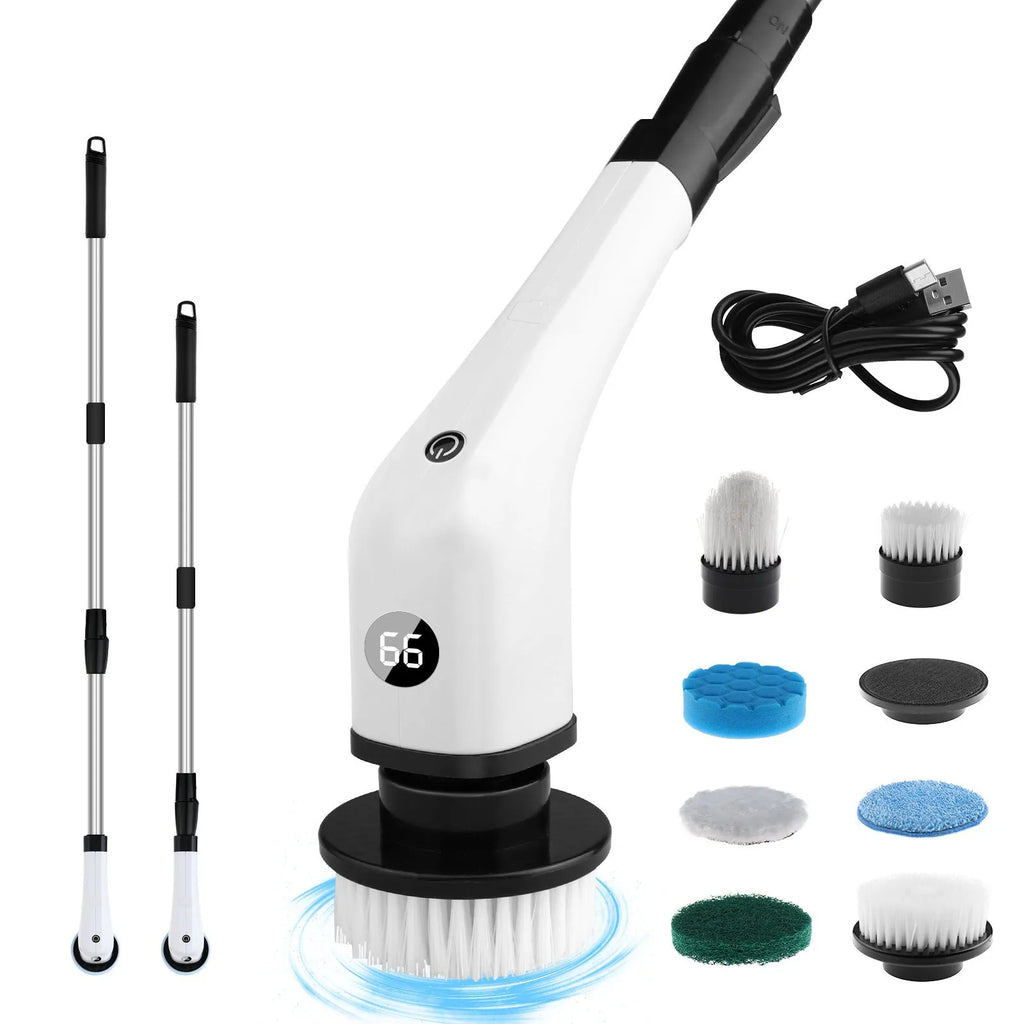 Electric cleaning brush 75W 7-in-1 multi-functional for toilet and bathroom in white colour