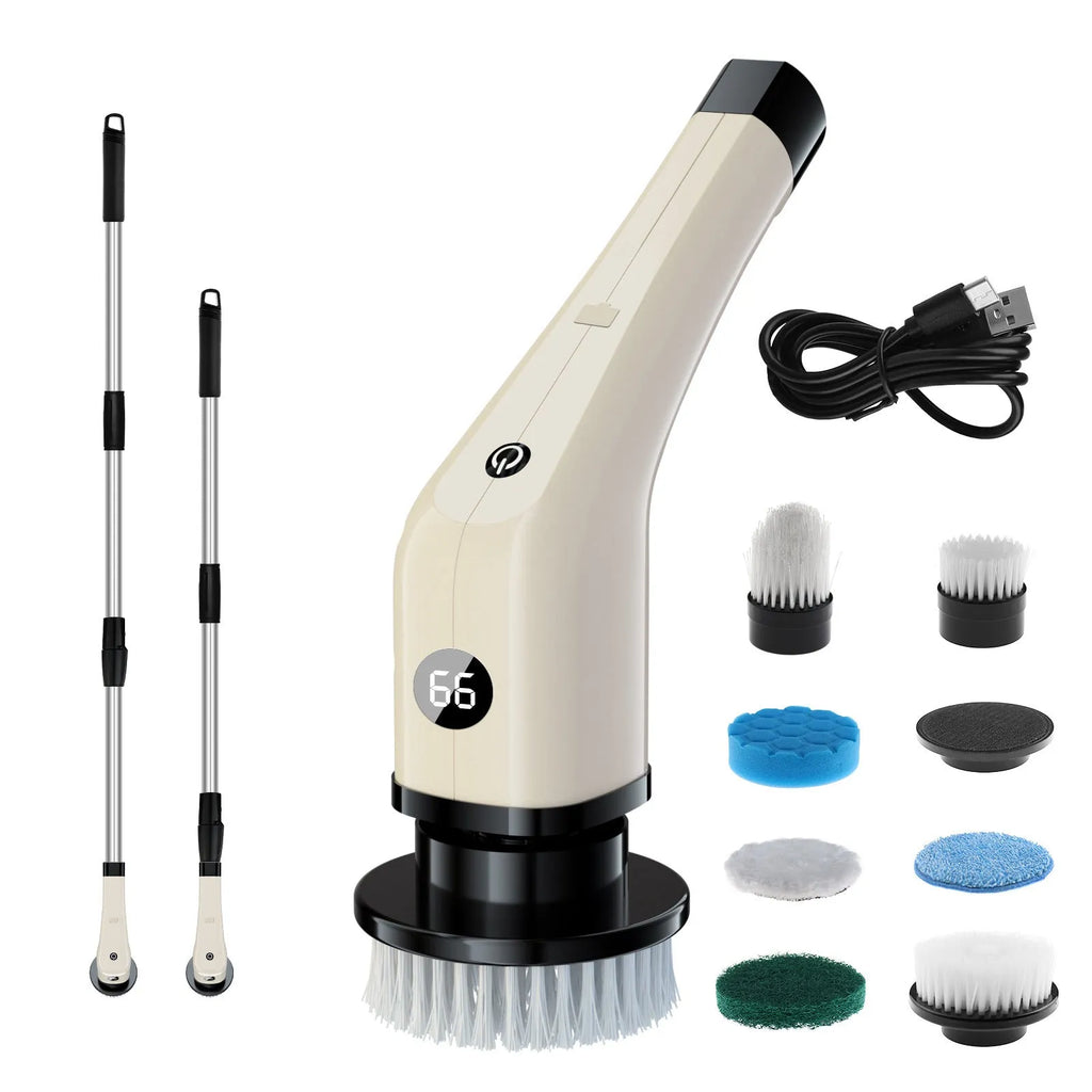 Electric cleaning brush 75W 7-in-1 multi-functional for toilet and bathroom in white colour