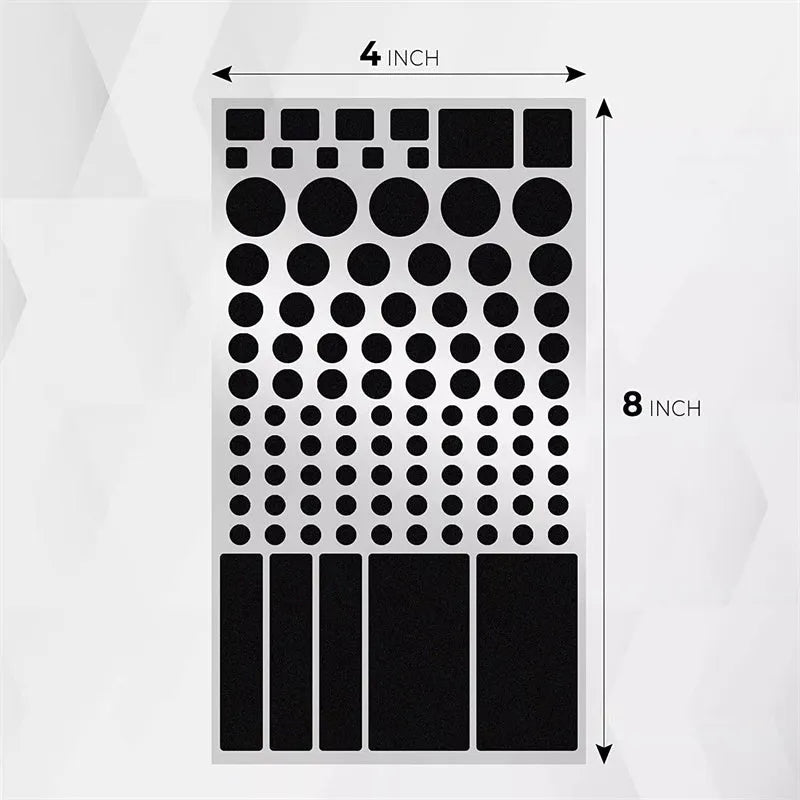 Black adhesive light shading sticker for covering air conditioner LED indicator light.