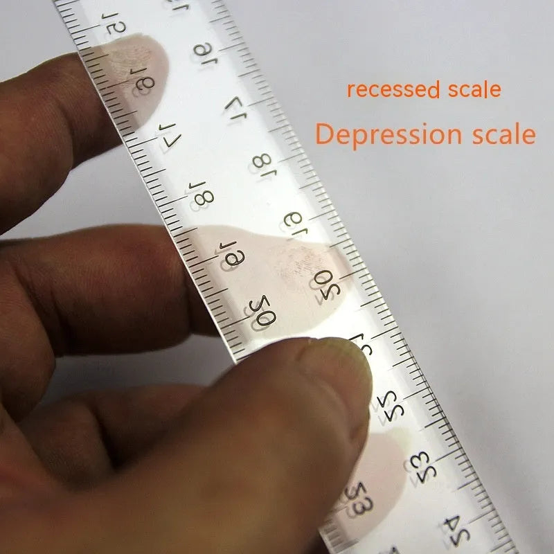 Transparent plastic T-square drafting ruler with 30cm length for architectural drawing