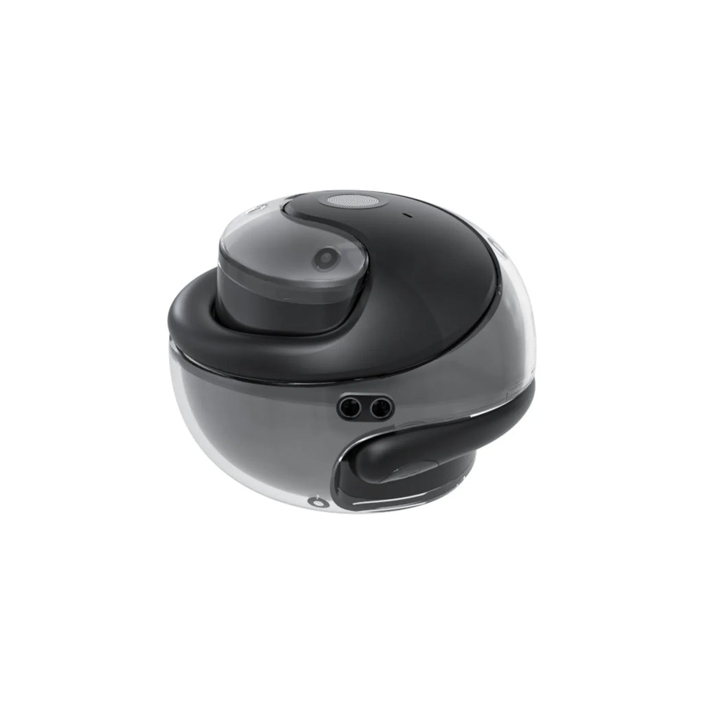 Pair of wireless sports ear hook headphones in black ABS material
