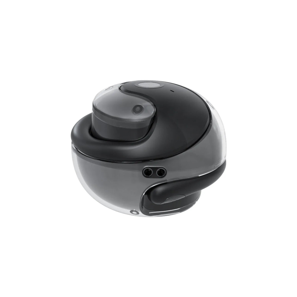 Pair of wireless sports ear hook headphones in black ABS material