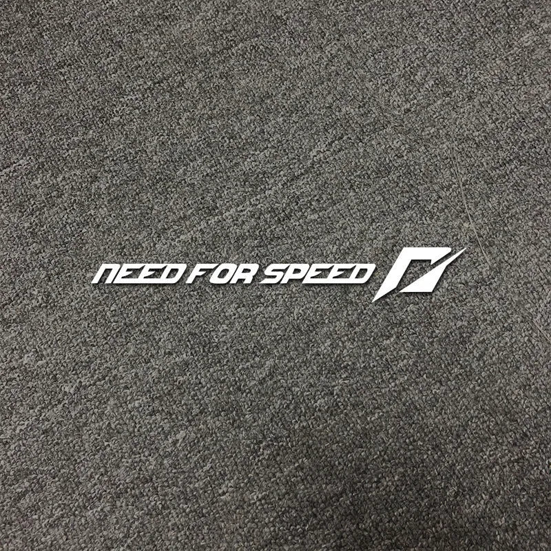 Need for Speed car sticker decal on a vehicle window in rose red or silver white.