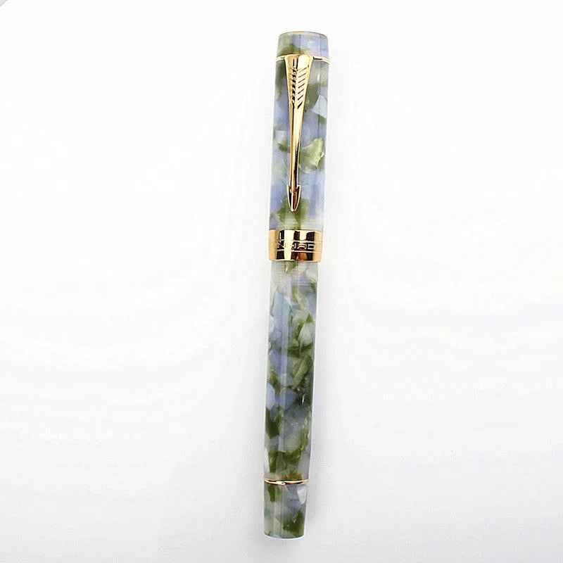 Deep Bath Green metal ballpoint pen with cap, showing 0.5mm F tip, 0.7mm M tip, and 1.0mm graphic tip options on a plain background