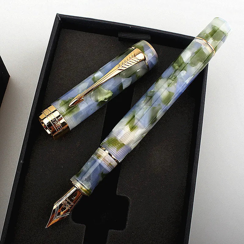 Deep Bath Green metal ballpoint pen with cap, showing 0.5mm F tip, 0.7mm M tip, and 1.0mm graphic tip options on a plain background