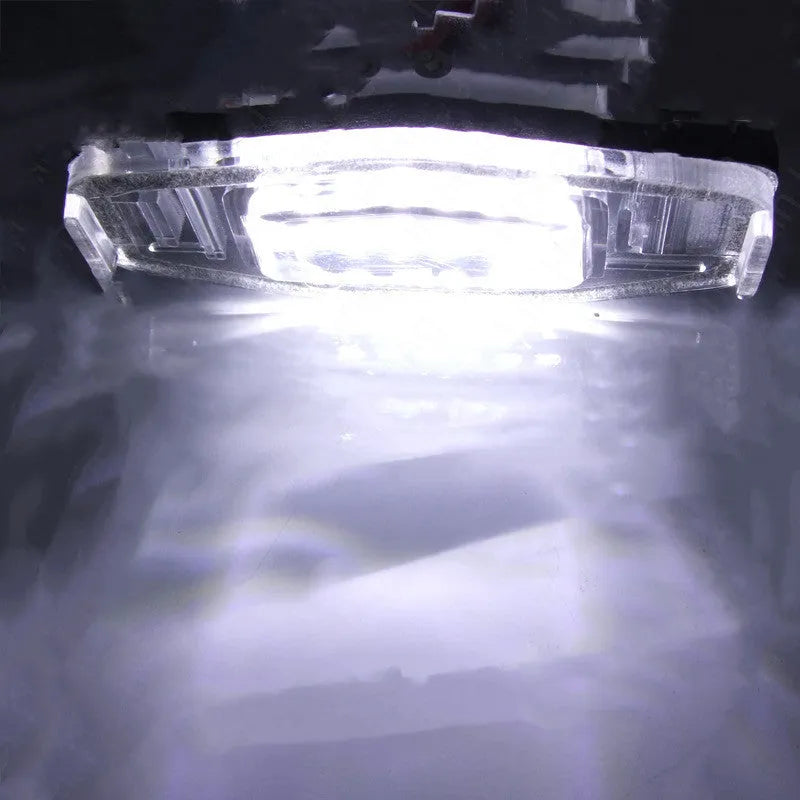 White LED license plate light unit for Honda Civic rear number plate.