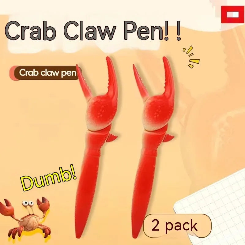 Crab-themed ballpoint pen with pressable moving parts and twistable barrel mechanism