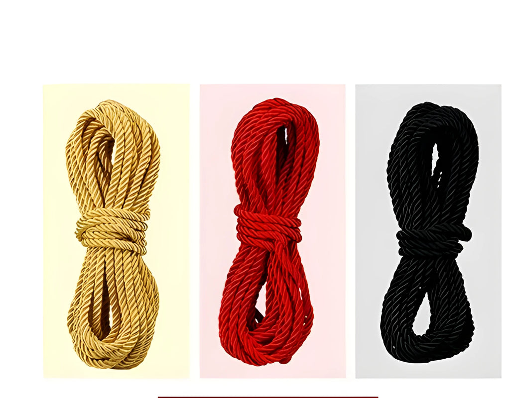 10 metre BDSM bondage rope in black red and yellow for adult couples sex games