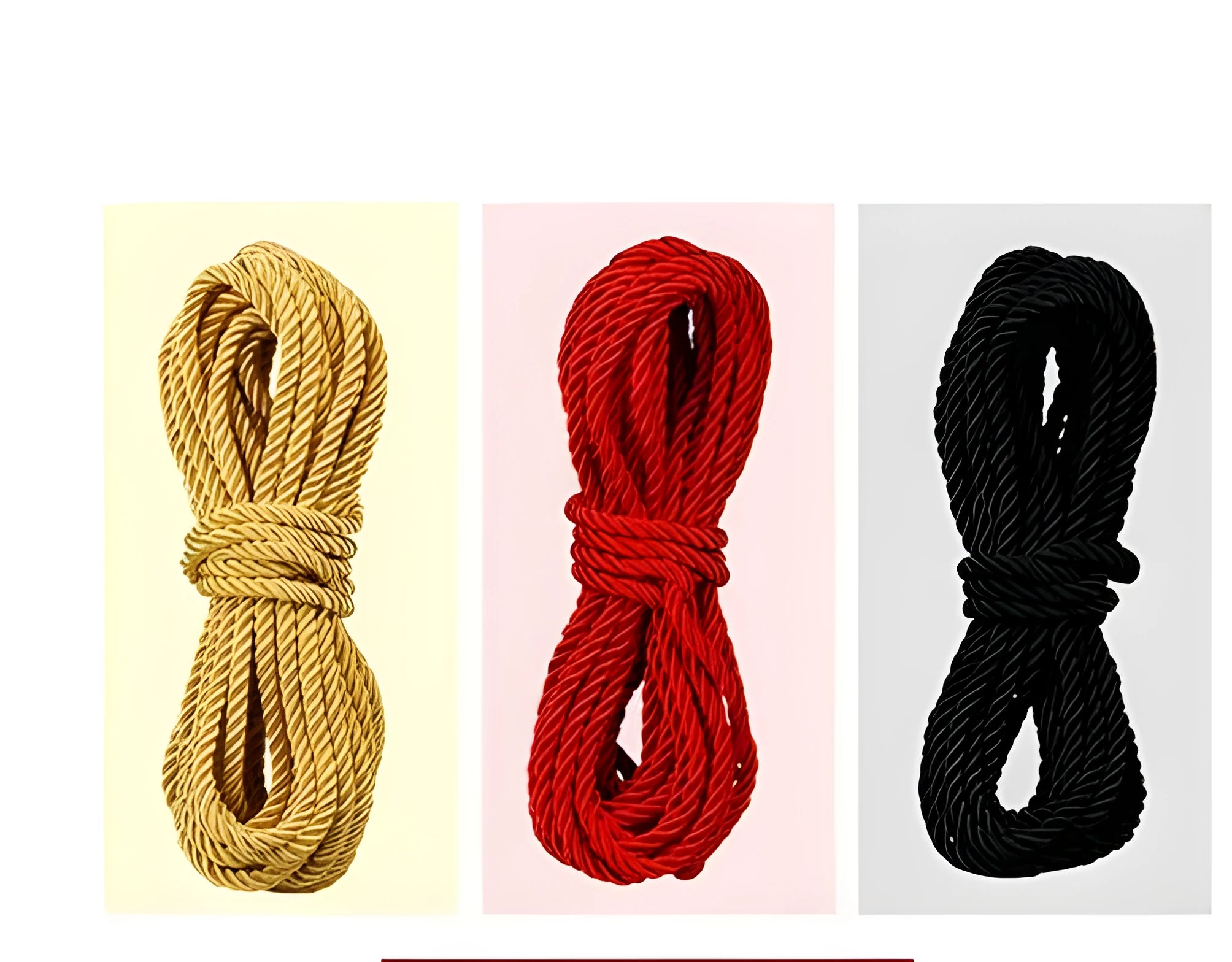 10 metre BDSM bondage rope in black red and yellow for adult couples sex games