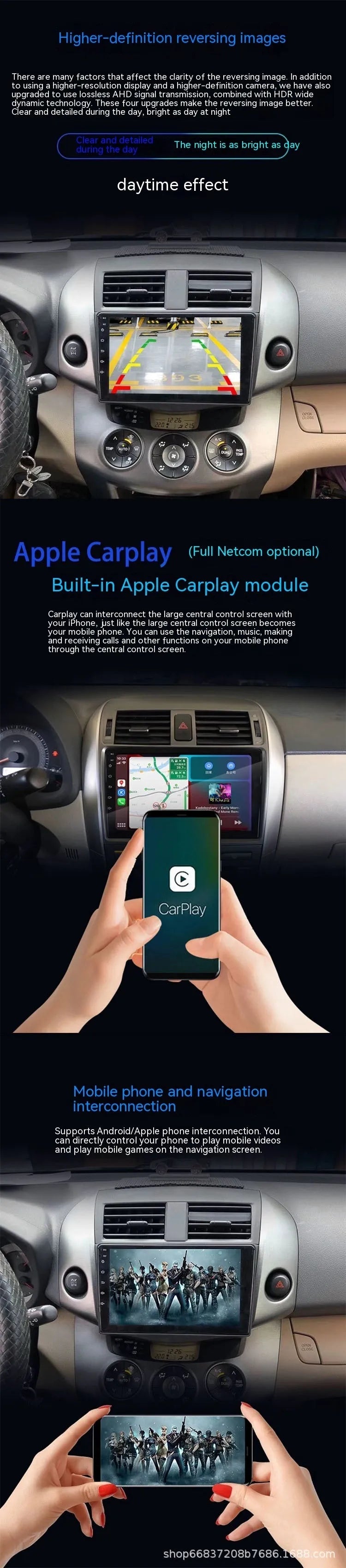 9-inch Android car head unit with touchscreen for Fox vehicles, showing integrated manual air conditioning controls.