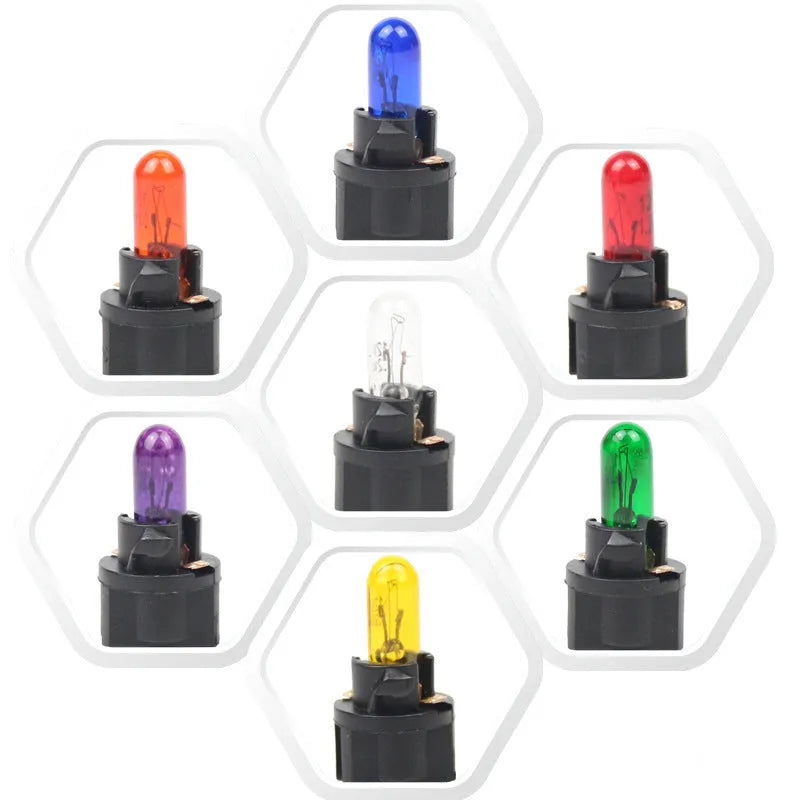 T5 12 volt 1.2 watt automotive bubble meter indicator light bulb with quartz glass.