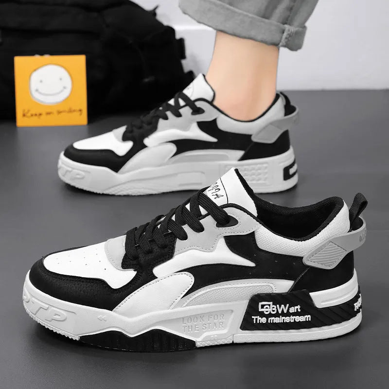 Men's breathable casual shoes in beige or black, artificial PU upper, sizes 39-44, solid colour leisure design