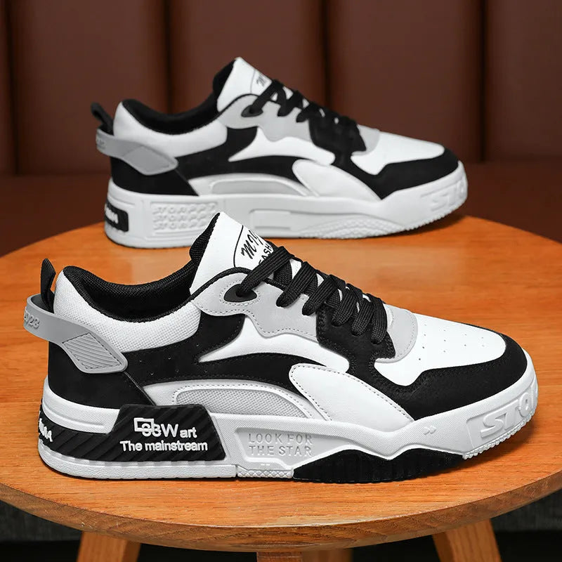 Men's breathable casual shoes in beige or black, artificial PU upper, sizes 39-44, solid colour leisure design