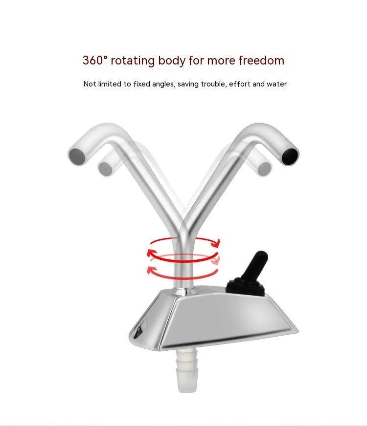 RV rotating faucet with electronic control in 316 stainless steel mirror finish