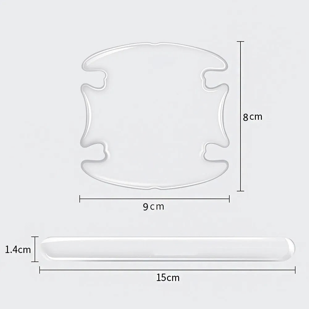 Transparent car door handle protective stickers 4-piece scratch-proof kit