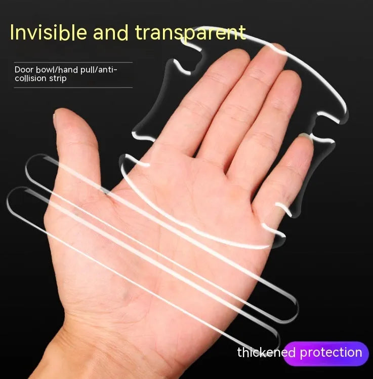 Transparent car door handle protective stickers 4-piece scratch-proof kit