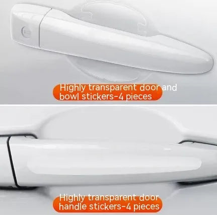 Transparent car door handle protective stickers 4-piece scratch-proof kit