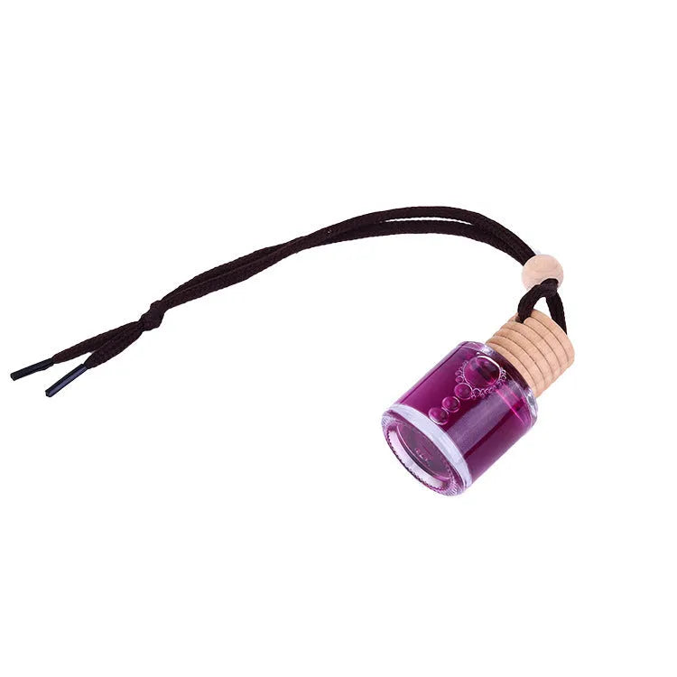 Glass bottle car air freshener hanging ornament with 55g aromatherapy refill options