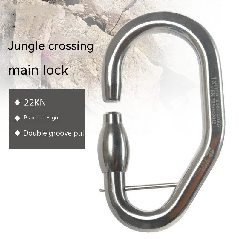 Jungle Master Lock aluminium alloy adventure protection lock with 15KN pulling force