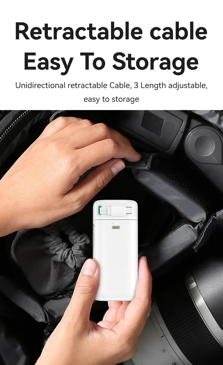 Multi functional PD45w fast magnetisation absorption nanowire mobile power supply in 18000mAh, compact size, PC shell, national trendy style.