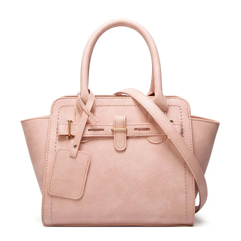 Large PU single shoulder messenger bag women's handbag horizontal square shape black colour