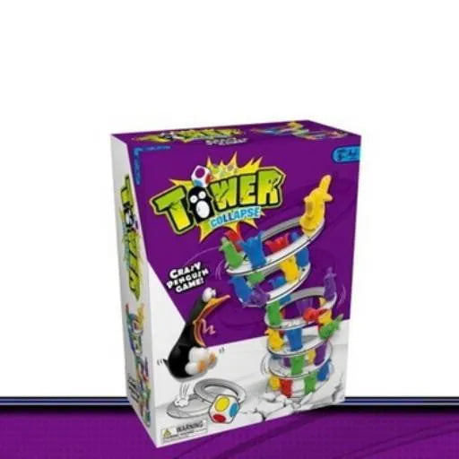 Penguin tower collapse desktop balance game with plastic blocks for children aged 4-6