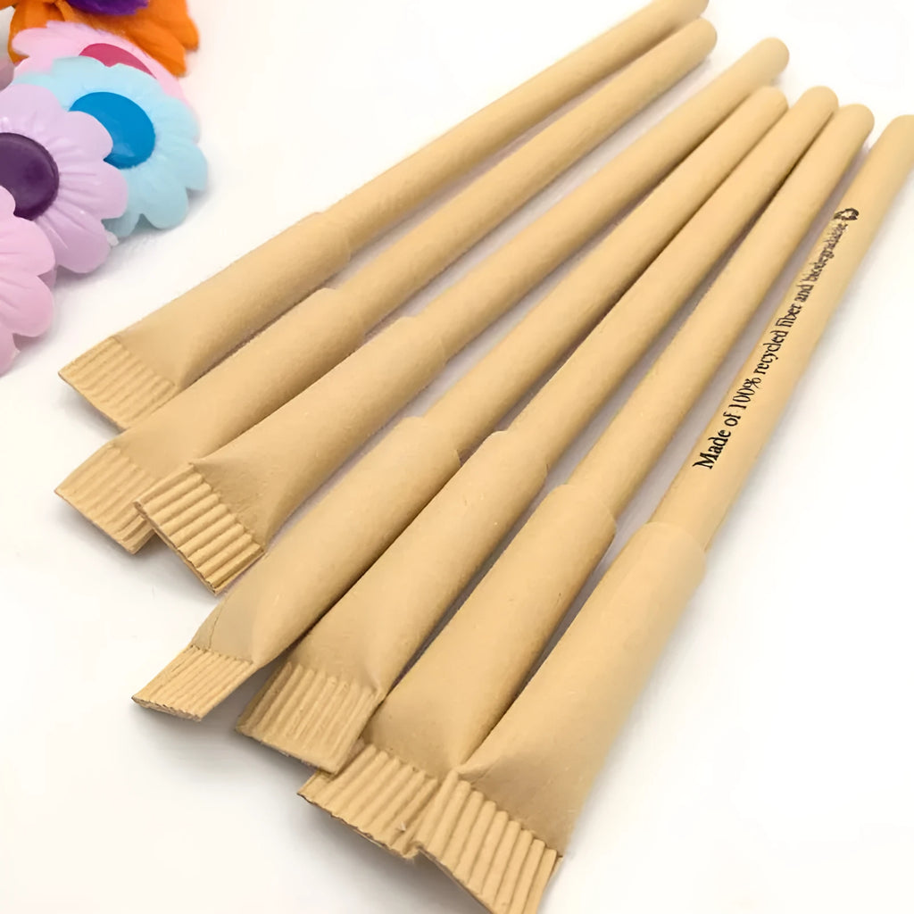 Eco-friendly kraft paper tube ballpoint pen with bullet 1.0mm tip, 15.5cm length