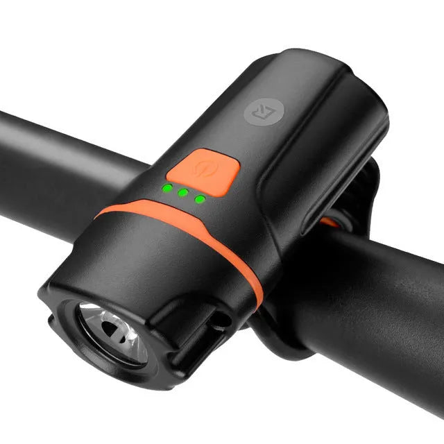 ROCKBROS aluminium alloy bicycle headlight with USB charging and three lighting modes