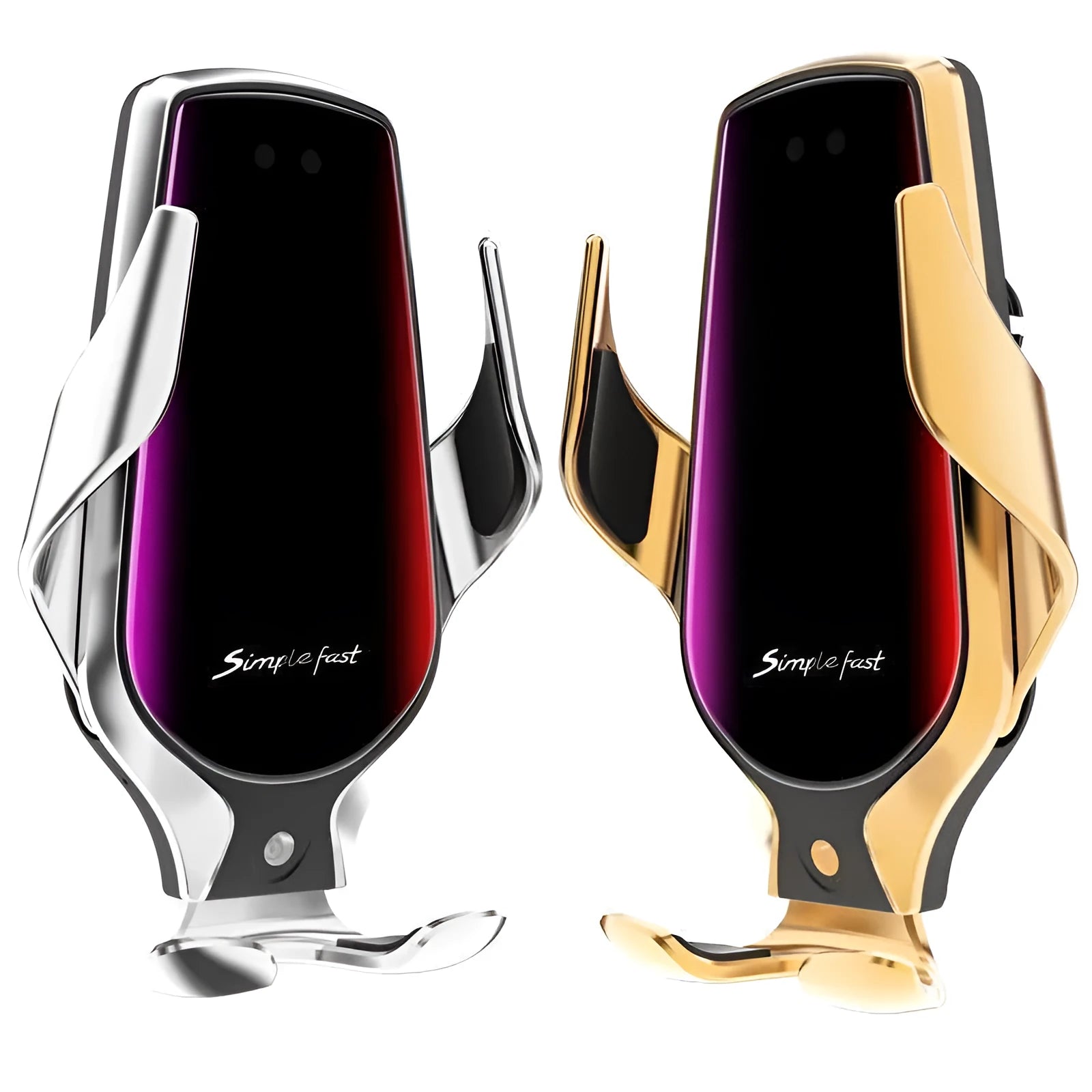 Magic Clip R3 car phone holder in black, gold, or silver with Type-C charging port