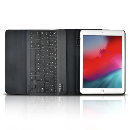 Bluetooth keyboard holster for Apple 2018 iPad Pro 12.9 detachable keyboard PU leather case black