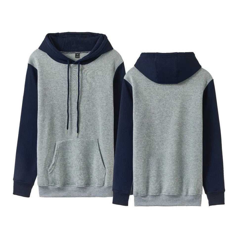 Loose-fit fleece-lined hoodie with contrast colour stitching in a two-tone colour option.