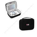 Simple modern EVA digital storage organiser bag for headphones and cables, shown in black or grey.