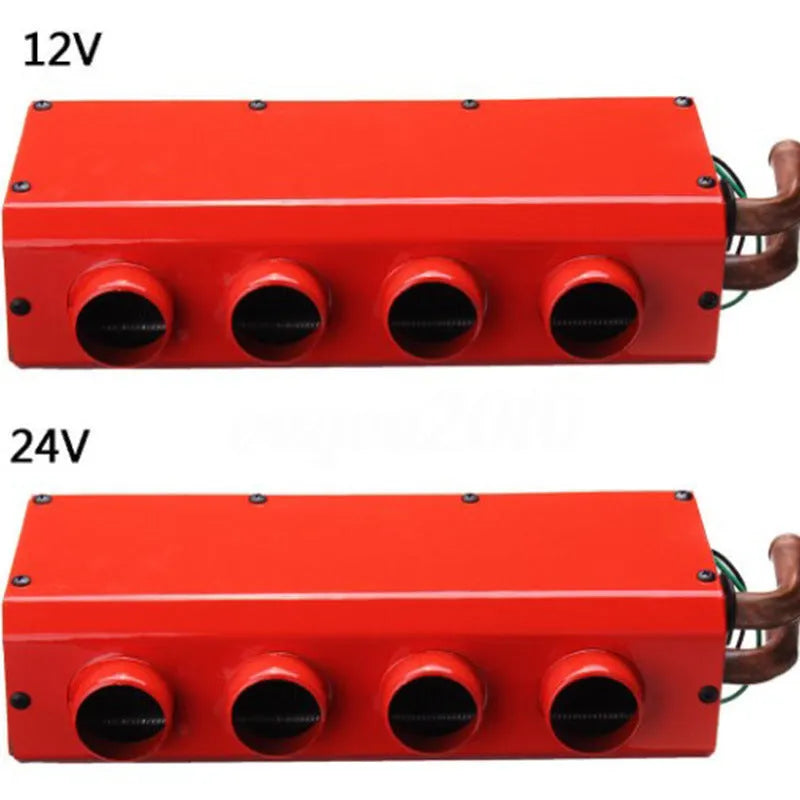 Car heater with long small four hole copper pipe for engine waste heat cabin heating